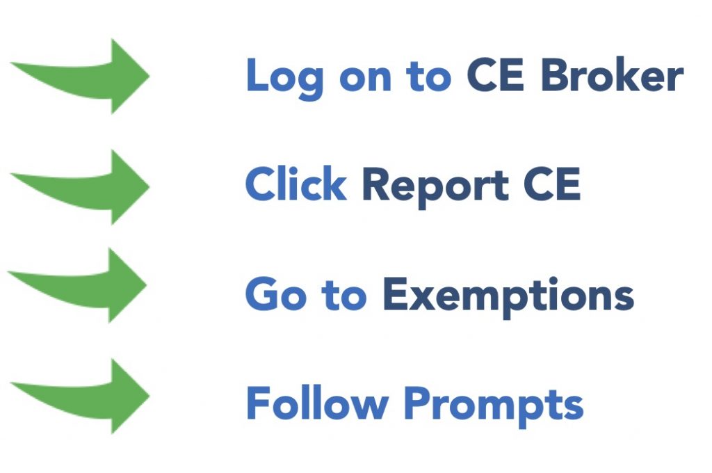 How to apply the CE exemption in CE Broker for Florida certified nurses.